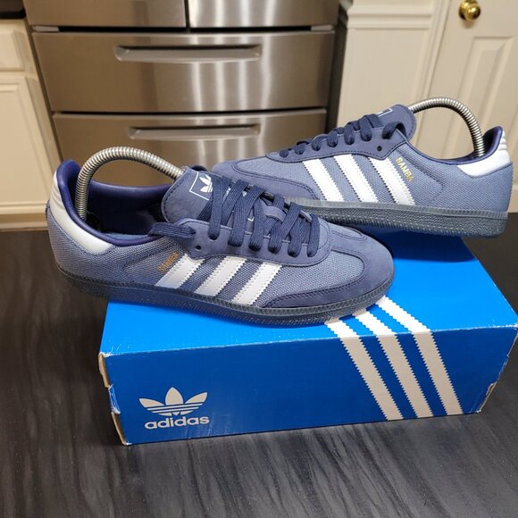 Adidas Samba Originals OG Preloved Ink Halo Blue Night Indigo Gum Sole Sneakers - Picture 11 of 12